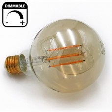 Λάμπα LED Γλόμπος Φ95 6W E27 230V 600lm Ντιμαριζόμενη 2200K Θερμό φως Μελί Γυαλί 13-2781006009